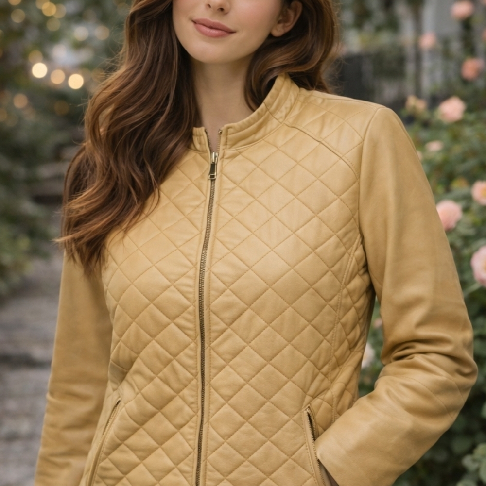 Pamela McCoy Butterscotch Leather Jacket Size XS